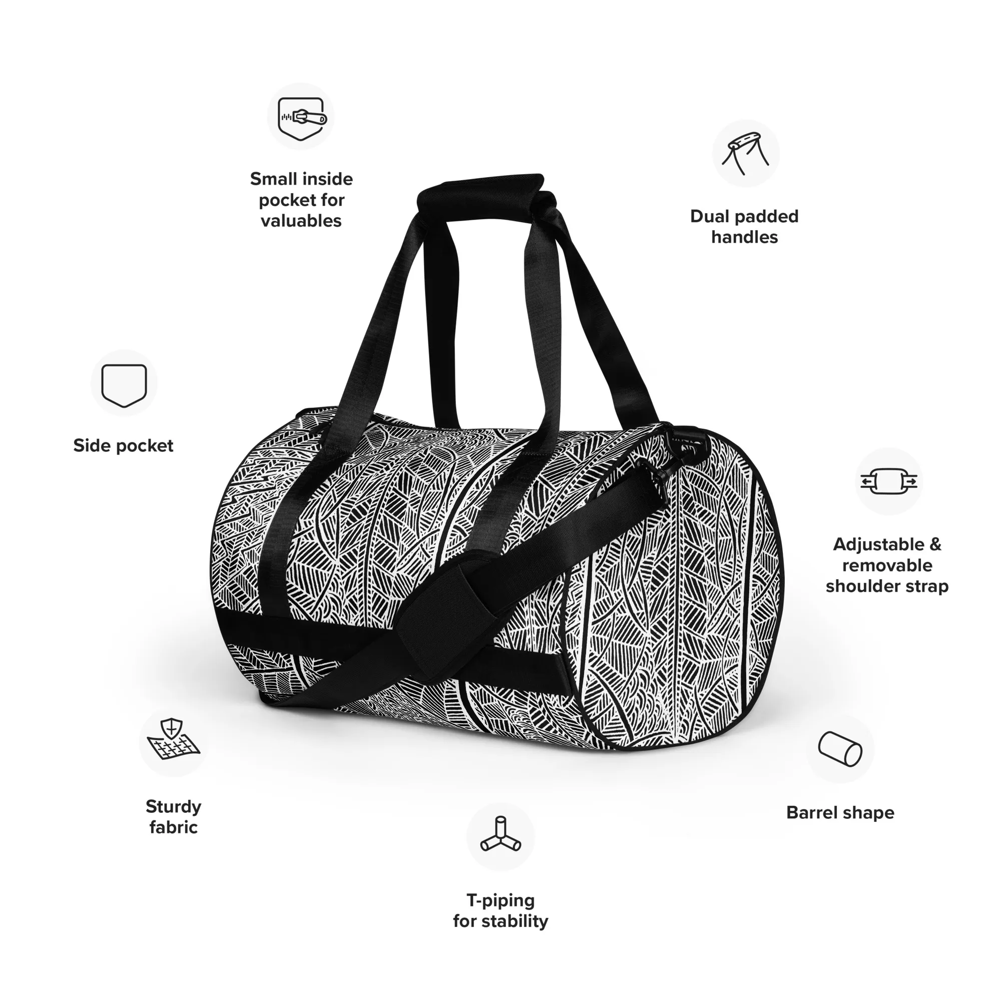 All-over print gym bag – Rain Over Barton Springs