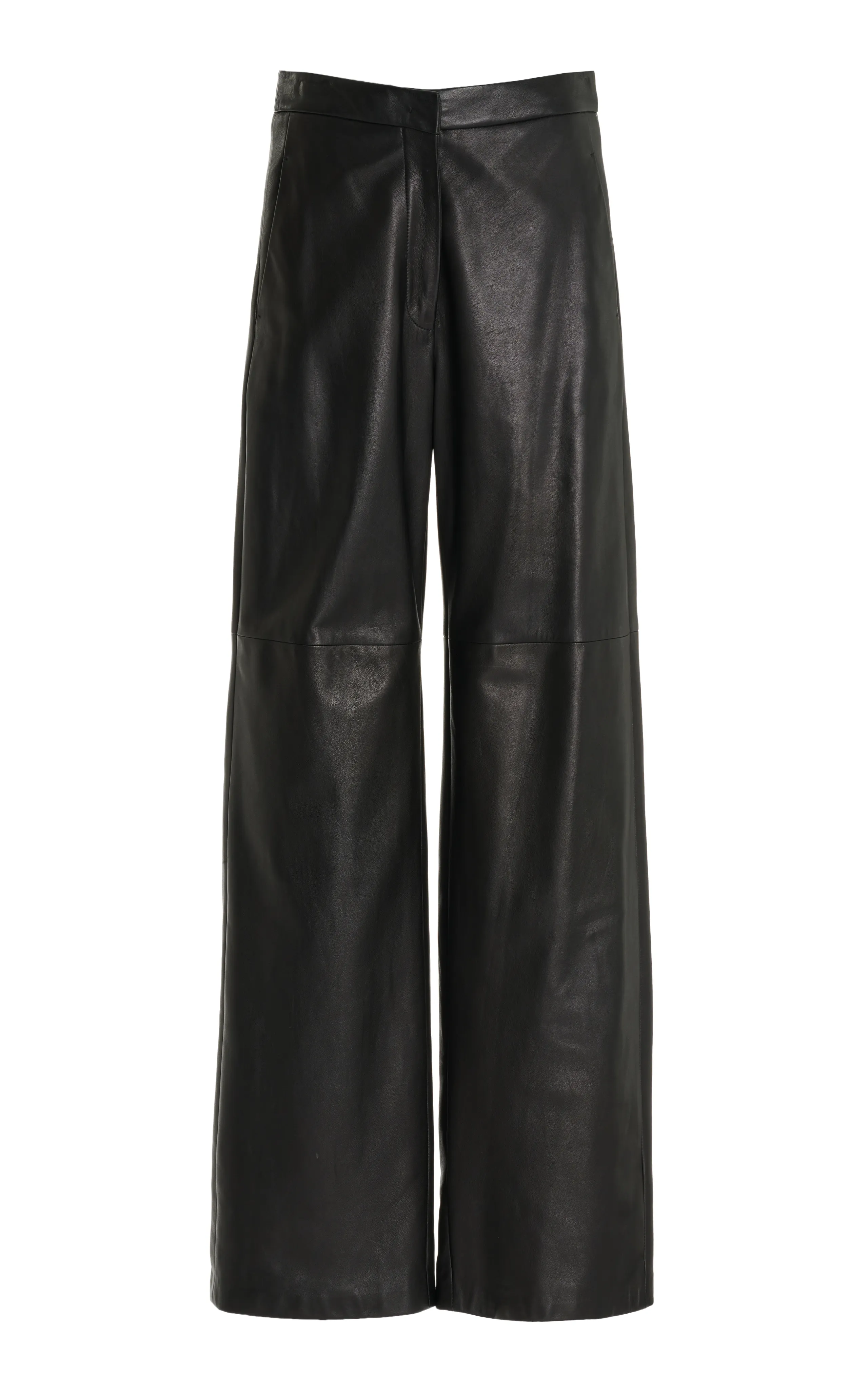 Max Mara Getti Leather Straight-Leg Pants