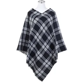 Poncho - Ivy's Check Black & White