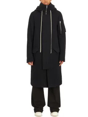 RICK OWENS MegaParka Black Wool Jacket Size 48