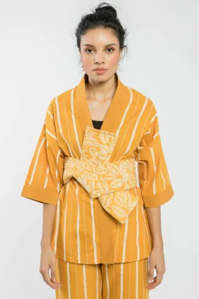 Yellow Gili Batik Outer + Yellow Kendari Batik Obi